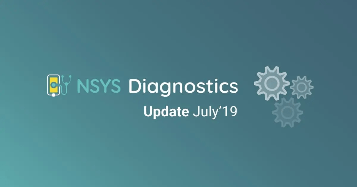 2019年7月NSYS Diagnostics的 更新