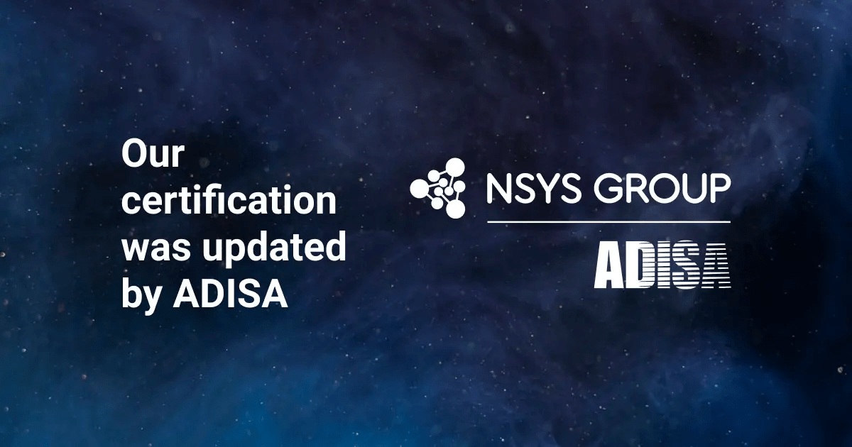 Our ADISA certification was updated