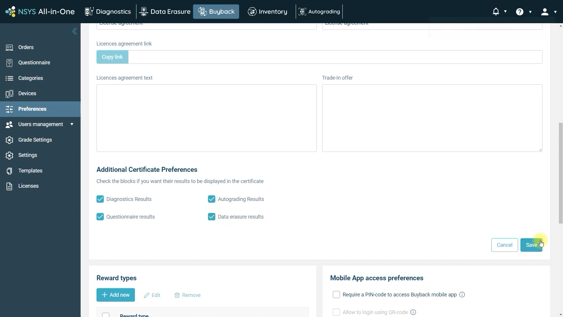 NSYS BuyBack Performance Software Appearance