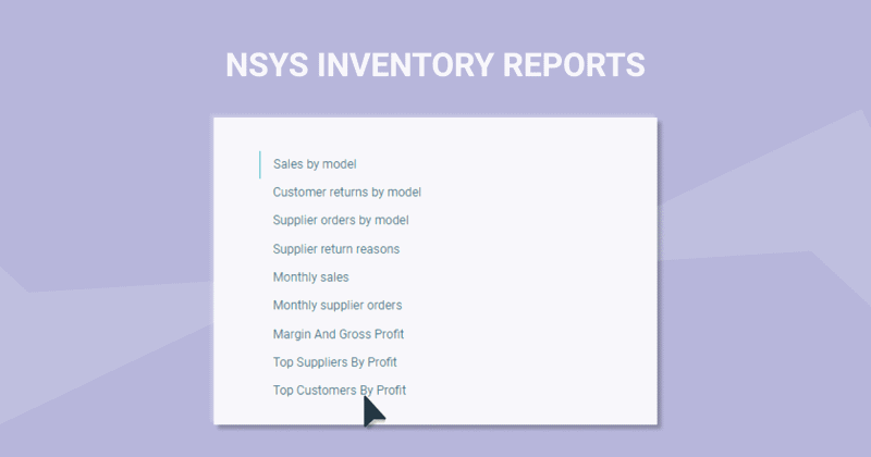 nsys inventory reports