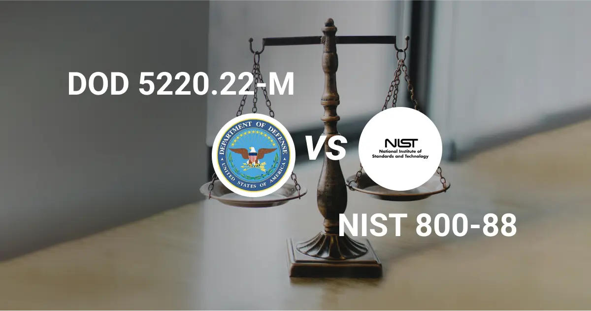 DoD 5220.22-M与NIST 800-88数据清除